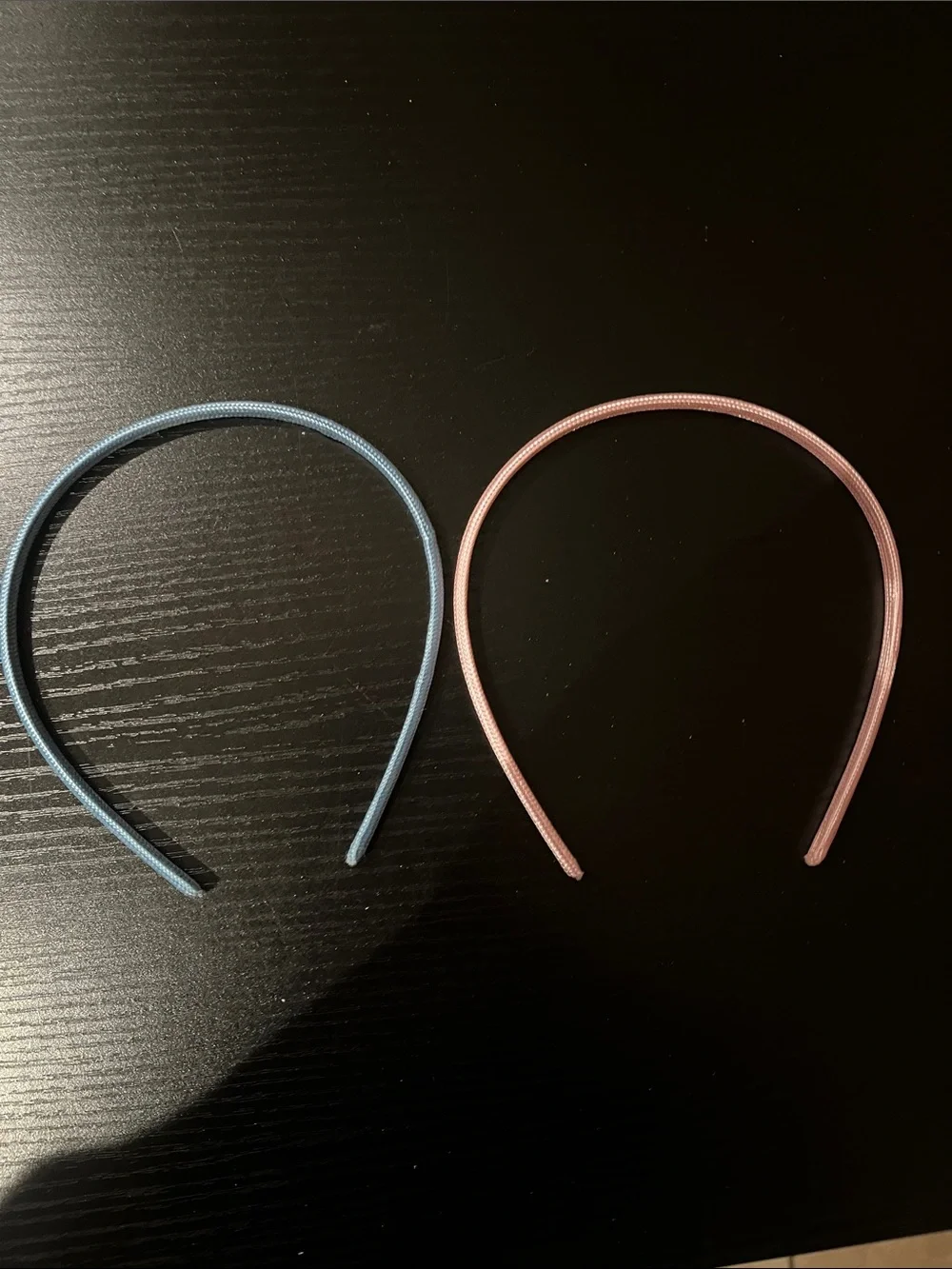 Satin-Look Hairband Duo — Blue & Pink
